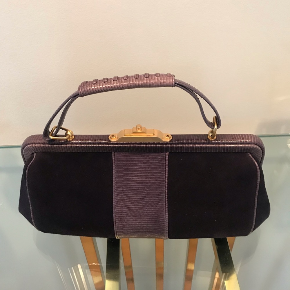 Gorgeous Via Spiga  Purple suede hand sac-voyage - Picture 3 of 7